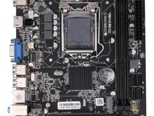 The ZEB-H61 NMVe motherboard that comes with the H61 chipset is intricately crafted to cater to the needs of contemporary computing enthusiasts. Supporting DDR3 memory with speeds ranging from, this 1066MHz and 1600MHz with LGA 1155 motherboard ensures swift data processing. Featuring LAN connectivity at 10/100 Mbps, and 4 SATA II ports along with M.2 slots, it establishes a sturdy foundation for various storage and multimedia functions. The addition of a PCIe 3.0 x16 slot enhances its connectivity capabilities.